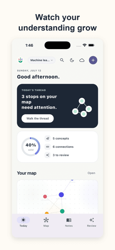 Mapling Today dashboard